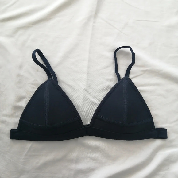 Triangl  Navy Neoprene Triangle Cups Bikini Top Small *Top Only* - Picture 9 of 13